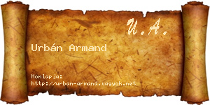 Urbán Armand névjegykártya
